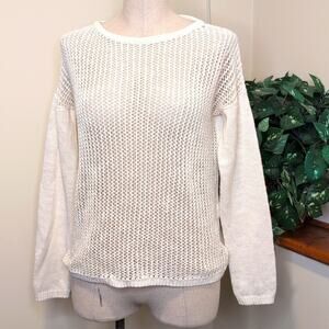 Sundance Mesh Cream Sweater Small